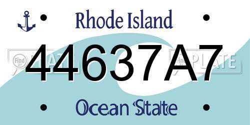 44637A7 Rhode Island License Plate