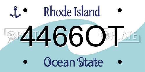 4466OT Rhode Island License Plate