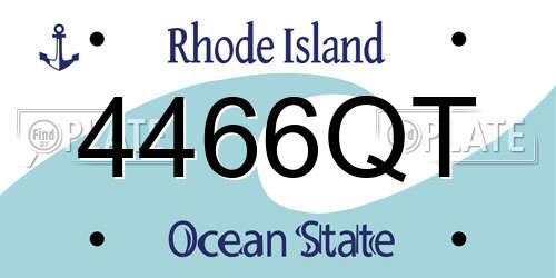 4466QT Rhode Island License Plate