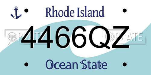 4466QZ Rhode Island License Plate