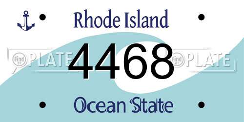 4468 Rhode Island License Plate