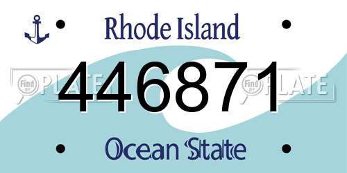 446871 Rhode Island License Plate