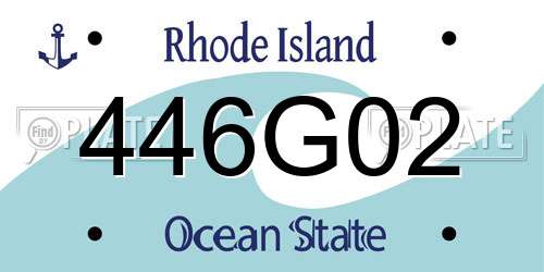 446G02 Rhode Island License Plate