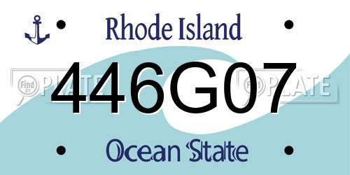446G07 Rhode Island License Plate