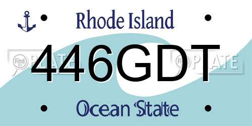 446GDT Rhode Island License Plate