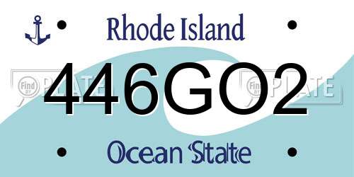446GO2 Rhode Island License Plate
