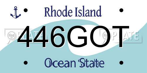 446GOT Rhode Island License Plate