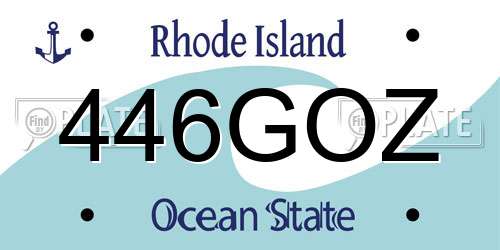 446GOZ Rhode Island License Plate