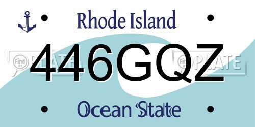 446GQZ Rhode Island License Plate