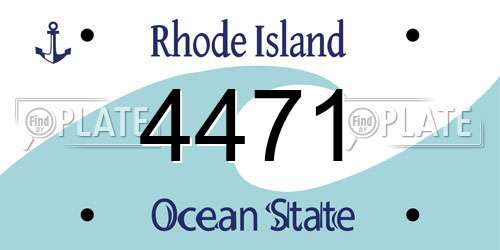4471 Rhode Island License Plate