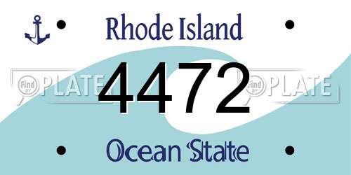 4472 Rhode Island License Plate