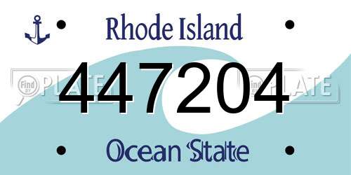 447204 Rhode Island License Plate