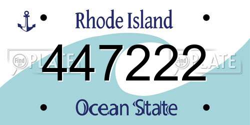 447222 Rhode Island License Plate
