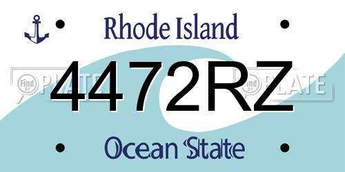 4472RZ Rhode Island License Plate