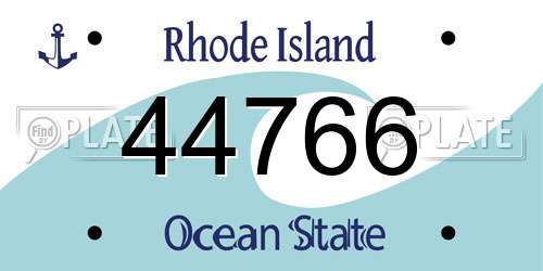 44766 Rhode Island License Plate