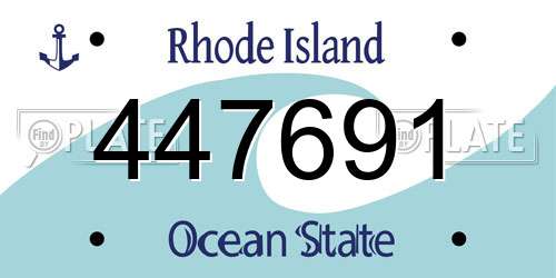 447691 Rhode Island License Plate