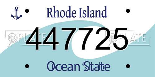 447725 Rhode Island License Plate