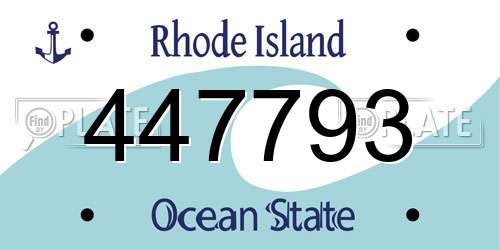 447793 Rhode Island License Plate