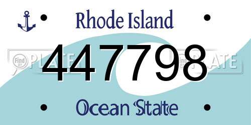 447798 Rhode Island License Plate