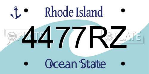 4477RZ Rhode Island License Plate