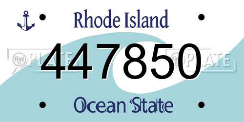 447850 Rhode Island License Plate