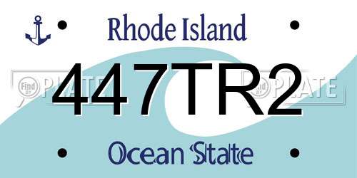 447TR2 Rhode Island License Plate