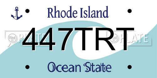 447TRT Rhode Island License Plate