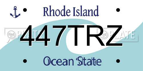 447TRZ Rhode Island License Plate