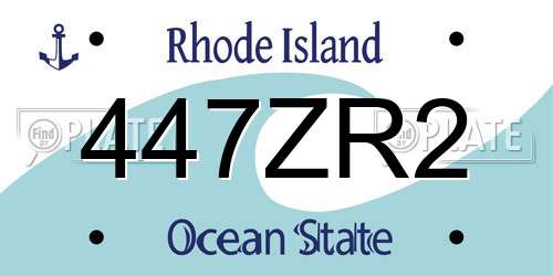 447ZR2 Rhode Island License Plate