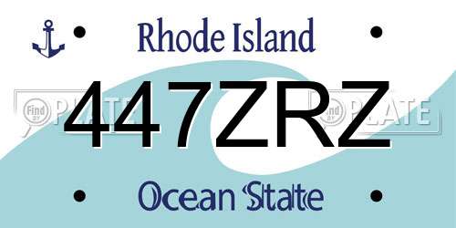 447ZRZ Rhode Island License Plate