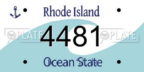 4481 Rhode Island License Plate