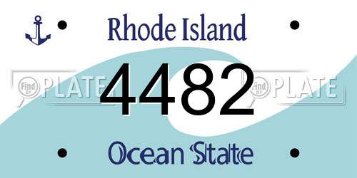 4482 Rhode Island License Plate
