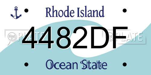 4482DF Rhode Island License Plate