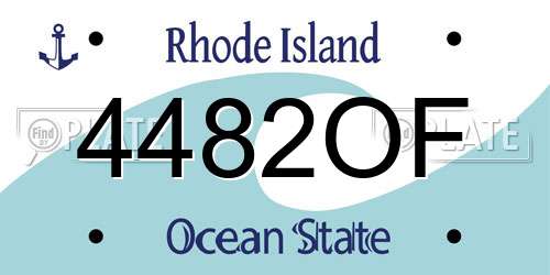 4482OF Rhode Island License Plate