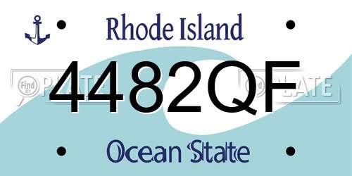 4482QF Rhode Island License Plate