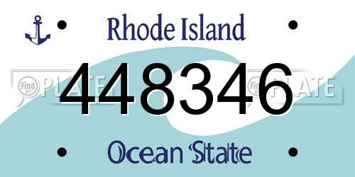 448346 Rhode Island License Plate