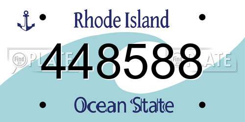 448588 Rhode Island License Plate
