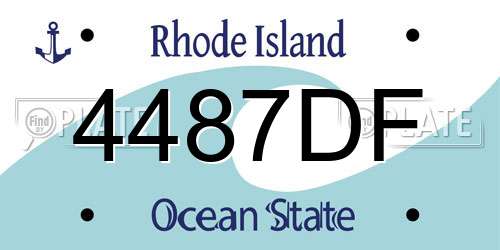 4487DF Rhode Island License Plate