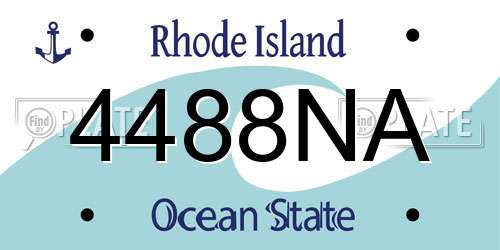 4488NA Rhode Island License Plate