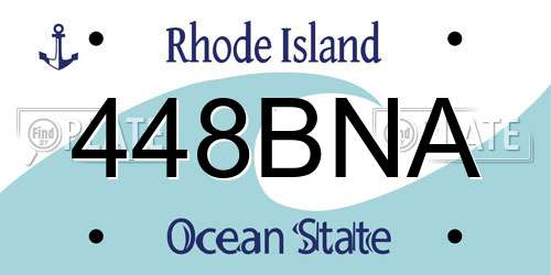 448BNA Rhode Island License Plate