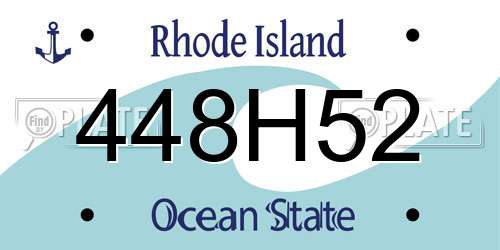 448H52 Rhode Island License Plate