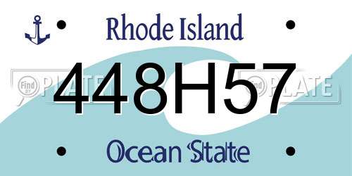 448H57 Rhode Island License Plate