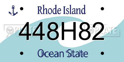 448H82 Rhode Island License Plate