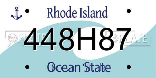 448H87 Rhode Island License Plate