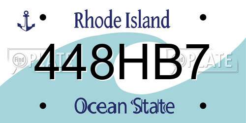 448HB7 Rhode Island License Plate
