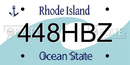 448HBZ Rhode Island License Plate