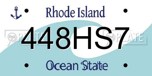 448HS7 Rhode Island License Plate