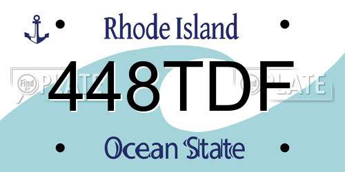 448TDF Rhode Island License Plate