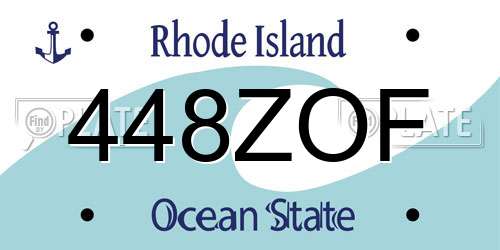 448ZOF Rhode Island License Plate