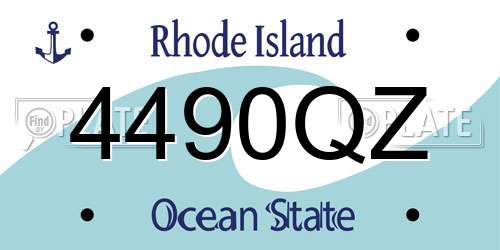 4490QZ Rhode Island License Plate